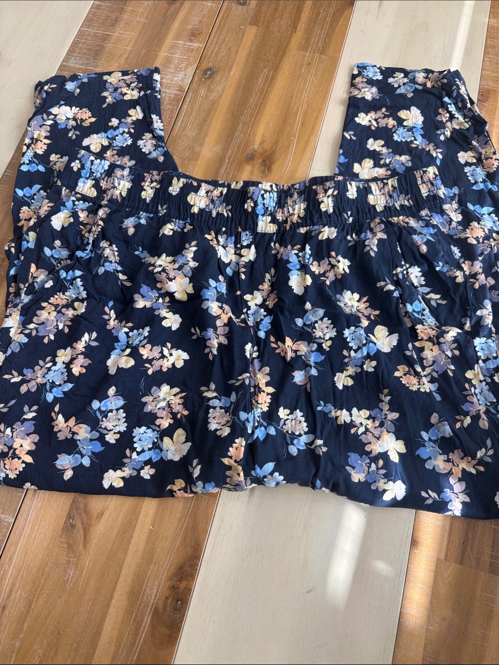 Jessica Simpson Navy Floral Pull-On Skort with Pastel Blossoms